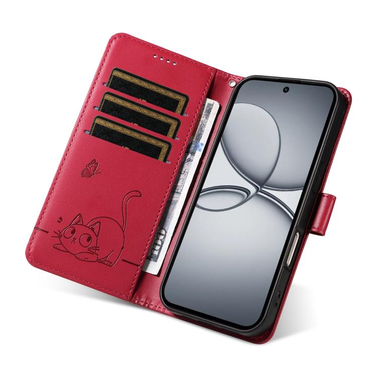 For Realme 15T 5G Adorable Cat Embossed Pattern Flip Leather Phone Case