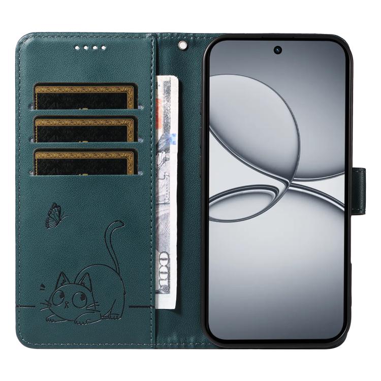 For Realme 15T 5G Adorable Cat Embossed Pattern Flip Leather Phone Case