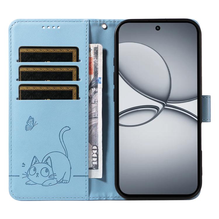 For Realme 15T 5G Adorable Cat Embossed Pattern Flip Leather Phone Case