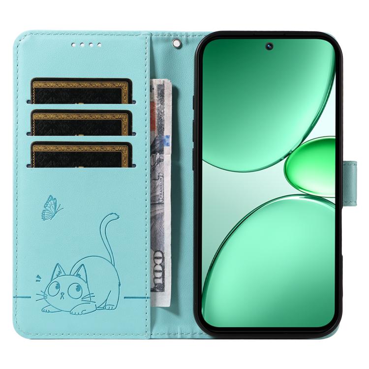 For Realme C85 5G / 15X 5G India Adorable Cat Embossed Pattern Flip Leather Phone Case