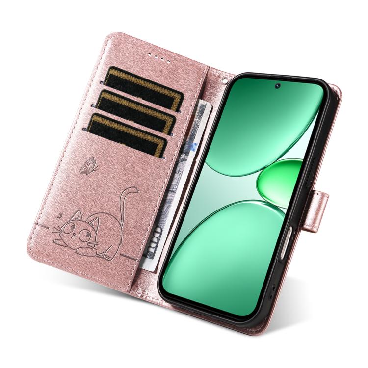 For Realme C85 5G / 15X 5G India Adorable Cat Embossed Pattern Flip Leather Phone Case