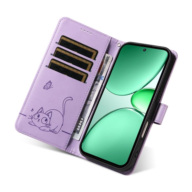 For Realme C85 5G / 15X 5G India Adorable Cat Embossed Pattern Flip Leather Phone Case