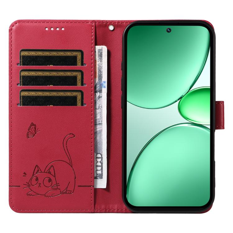For Realme C85 5G / 15X 5G India Adorable Cat Embossed Pattern Flip Leather Phone Case