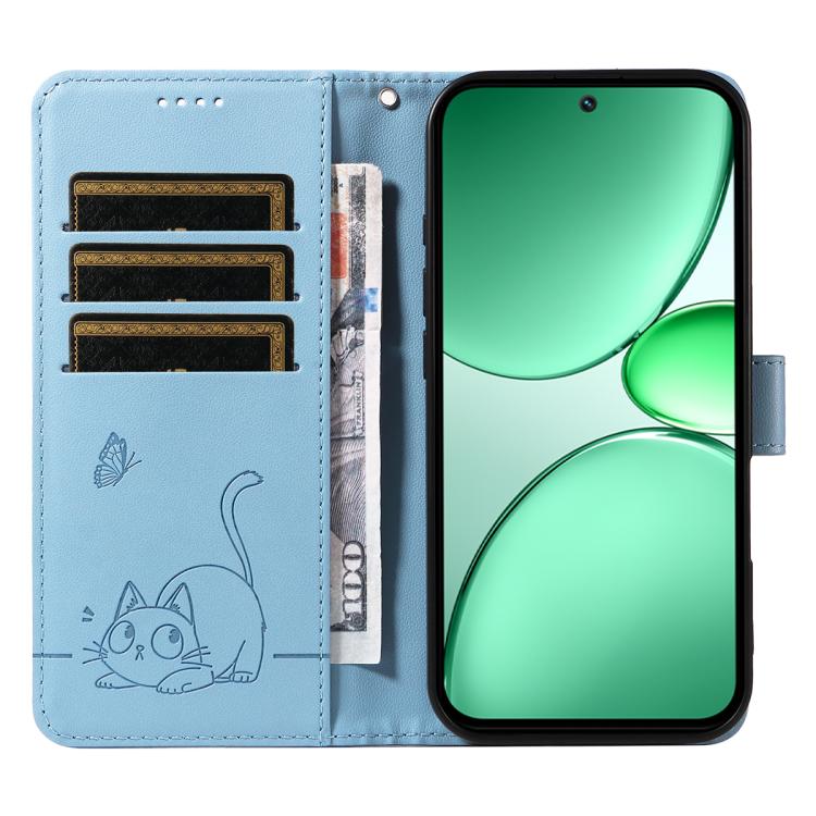 For Realme C85 5G / 15X 5G India Adorable Cat Embossed Pattern Flip Leather Phone Case