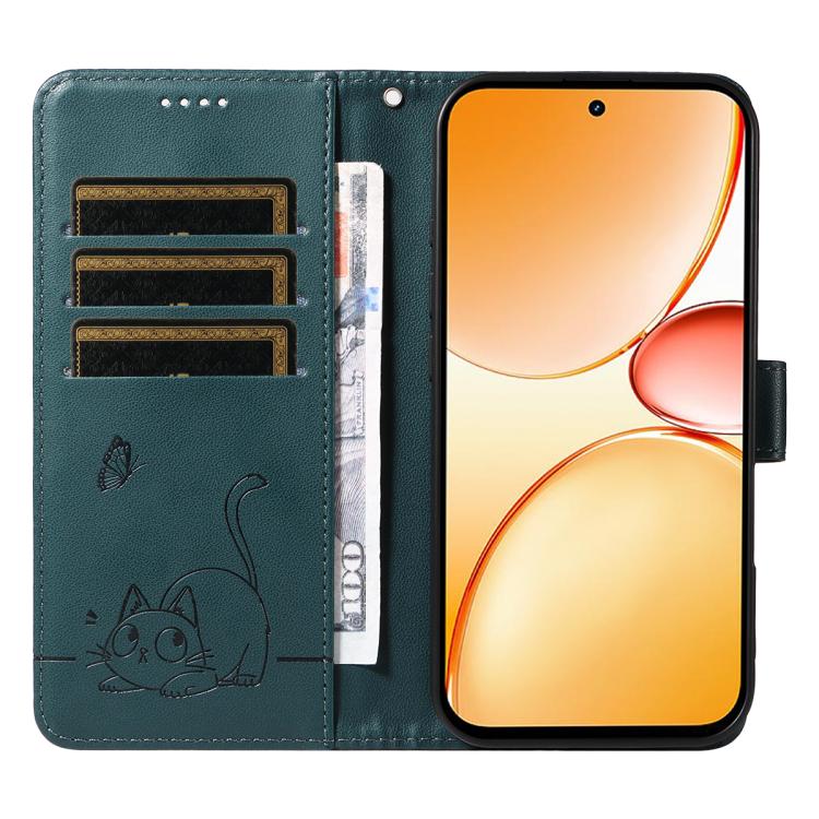 For Realme C85 Pro 4G Adorable Cat Embossed Pattern Flip Leather Phone Case