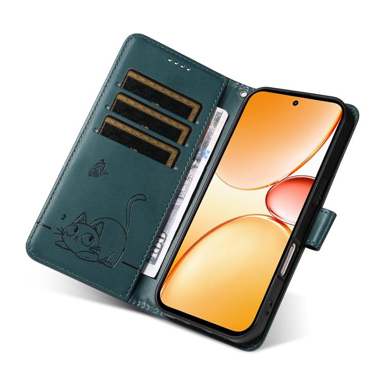 For Realme C85 Pro 4G Adorable Cat Embossed Pattern Flip Leather Phone Case