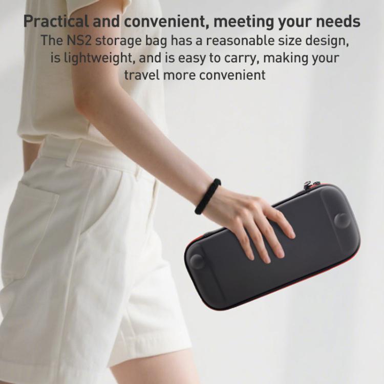 For Nintendo Switch 2 iPlay HBS-2835 Simple Thin Handle Storage Bag with Lanyard - Black