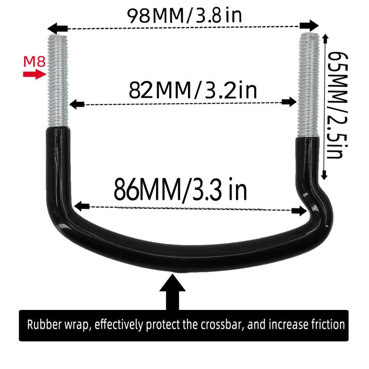 Car Roof Luggage Box Fixing Installation Accessories Roof U-bolt U-hook Clamp Kit - Black