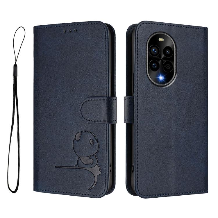 For Huawei nova 13 Pro Litter Panda Embossing RFID Leather Phone Case with Lanyard