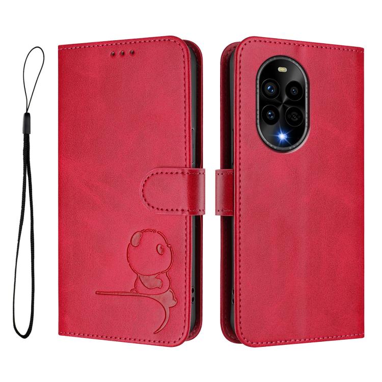 For Huawei nova 13 Pro Litter Panda Embossing RFID Leather Phone Case with Lanyard