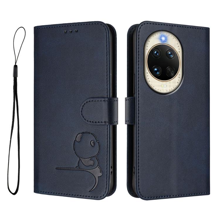 For Huawei nova 14 Litter Panda Embossing RFID Leather Phone Case with Lanyard