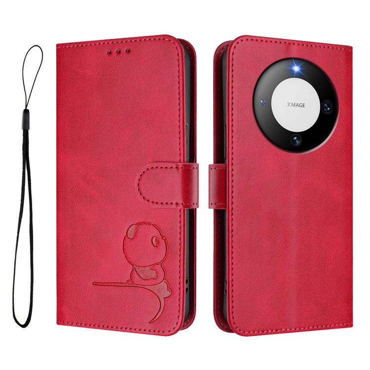 For Huawei Mate 60 Pro / 60 Pro+ Litter Panda Embossing RFID Leather Phone Case with Lanyard