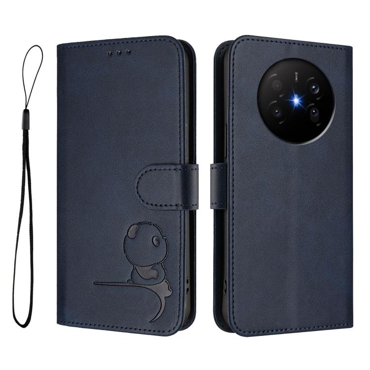 For Huawei Mate 70 Air Litter Panda Embossing RFID Leather Phone Case with Lanyard