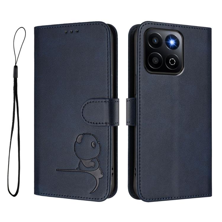 For Honor 200 Smart 5G / X7c 4G Litter Panda Embossing RFID Leather Phone Case with Lanyard