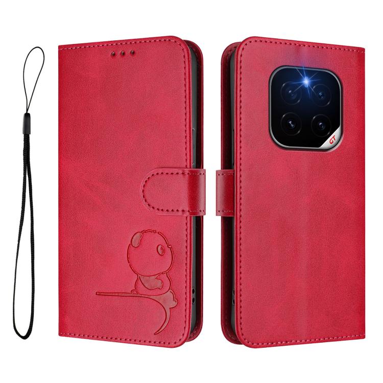 For Honor GT Pro Litter Panda Embossing RFID Leather Phone Case with Lanyard