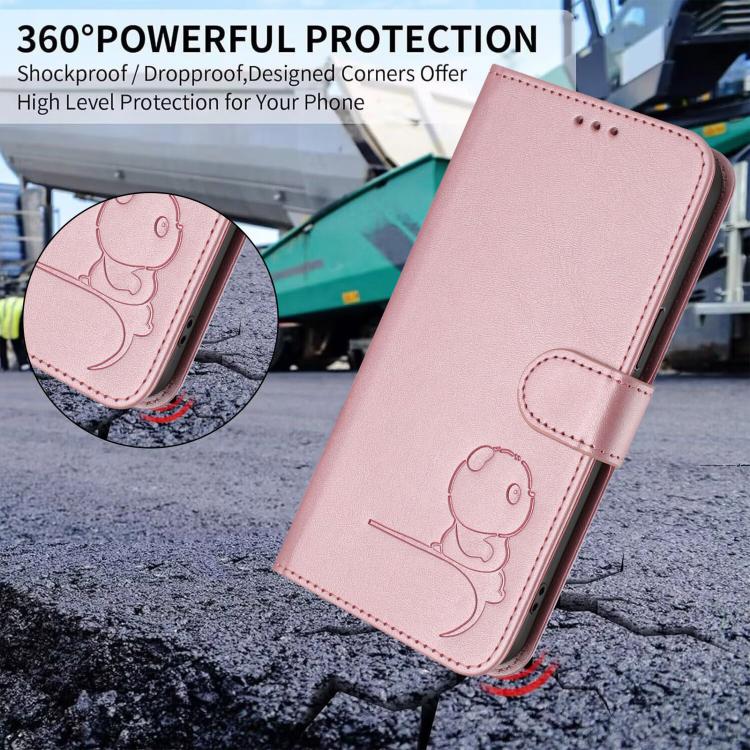 For Honor X40i Litter Panda Embossing RFID Leather Phone Case with Lanyard