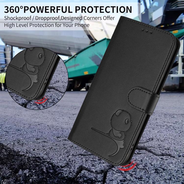 For Honor X40i Litter Panda Embossing RFID Leather Phone Case with Lanyard