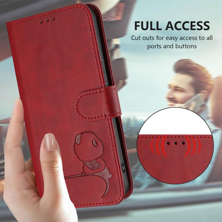 For Honor X40i Litter Panda Embossing RFID Leather Phone Case with Lanyard