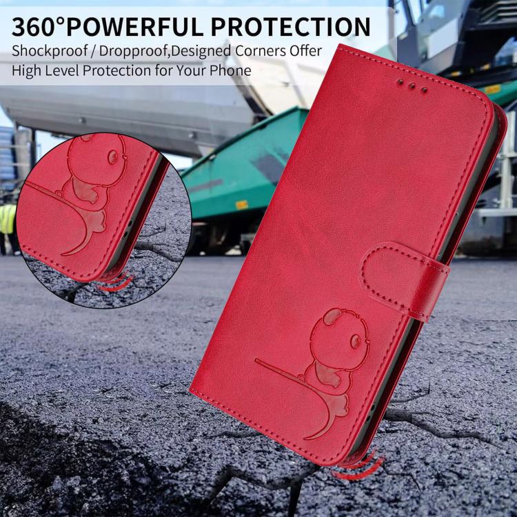 For Honor X40i Litter Panda Embossing RFID Leather Phone Case with Lanyard