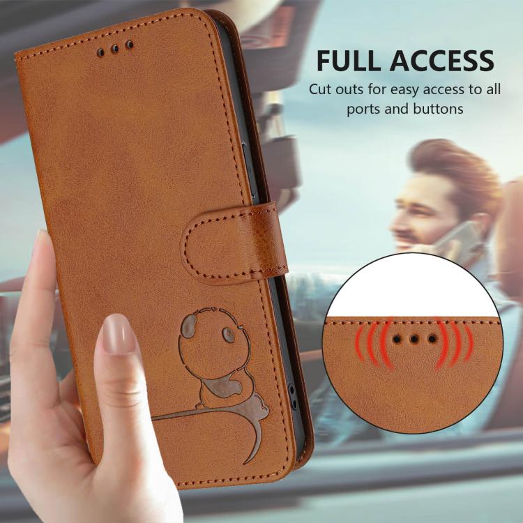 For Honor X40i Litter Panda Embossing RFID Leather Phone Case with Lanyard