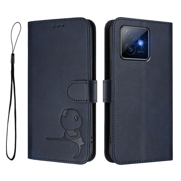 For Honor X60 GT Litter Panda Embossing RFID Leather Phone Case with Lanyard