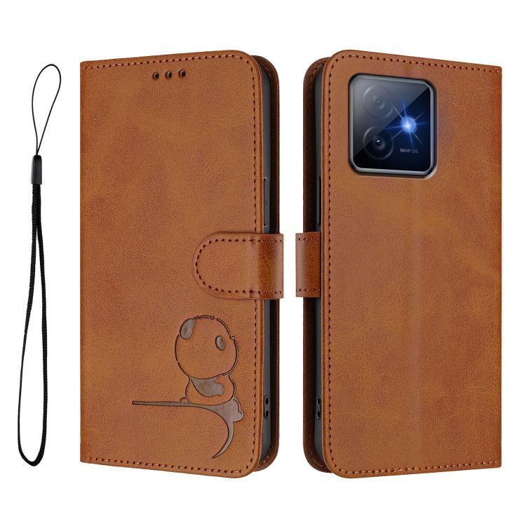 For Honor X60 GT Litter Panda Embossing RFID Leather Phone Case with Lanyard