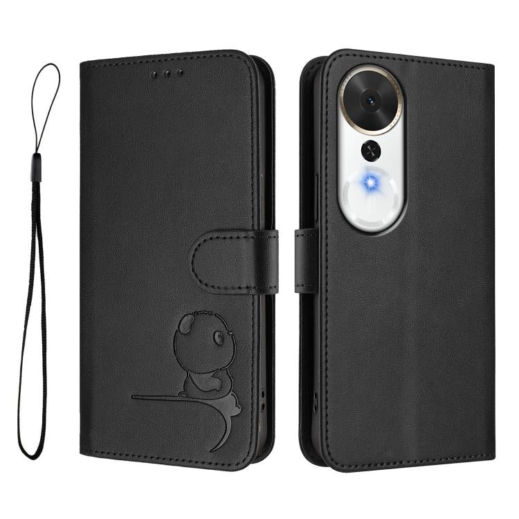 For Honor Play 70 Plus 5G Litter Panda Embossing RFID Leather Phone Case with Lanyard