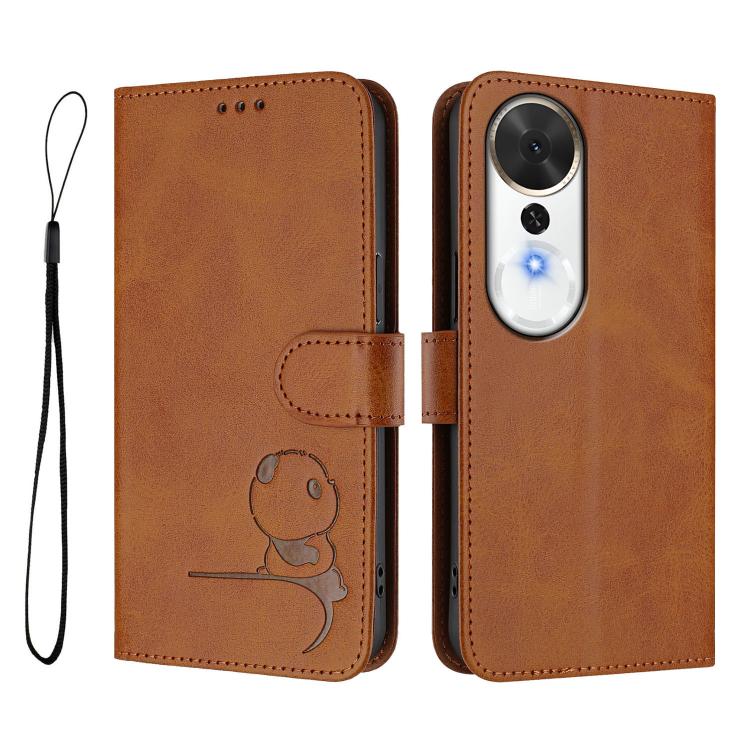 For Honor Play 70 Plus 5G Litter Panda Embossing RFID Leather Phone Case with Lanyard