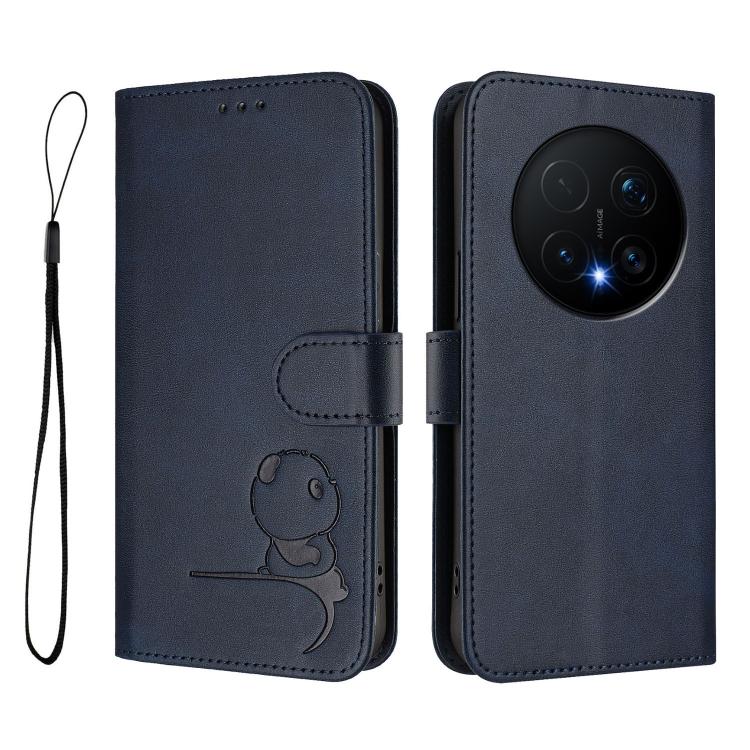 For Honor Magic8 Pro Litter Panda Embossing RFID Leather Phone Case with Lanyard