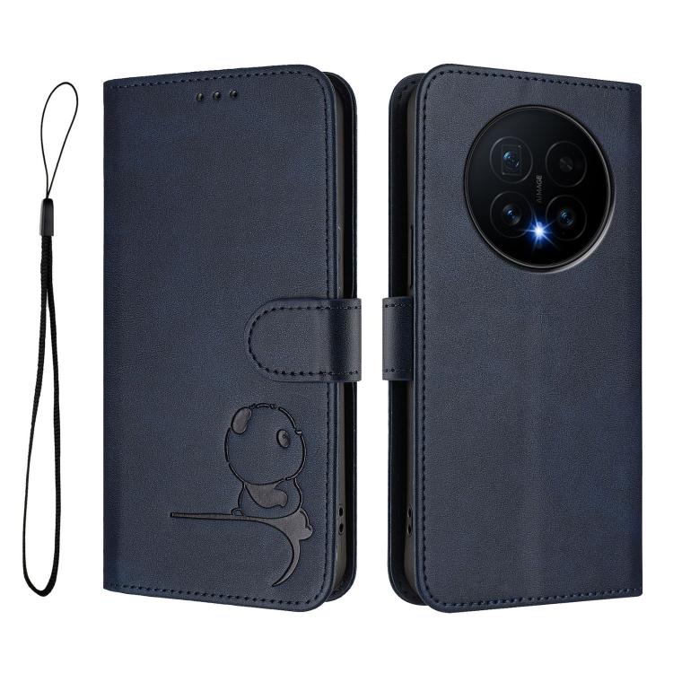 For Honor Magic8 Litter Panda Embossing RFID Leather Phone Case with Lanyard