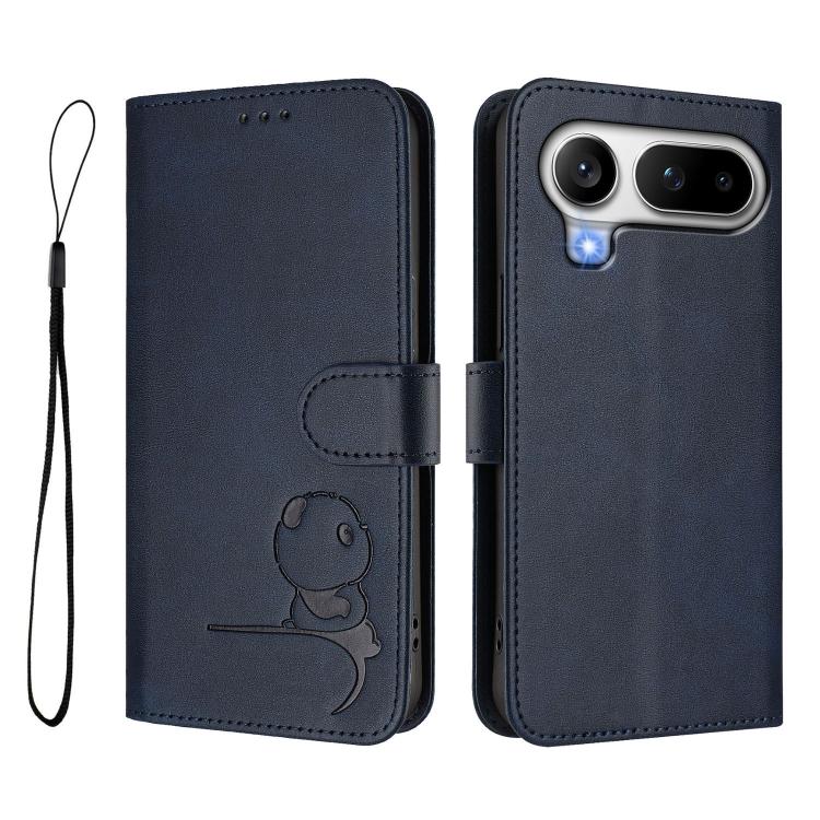 For Honor Magic8 Pro Air Litter Panda Embossing RFID Leather Phone Case with Lanyard