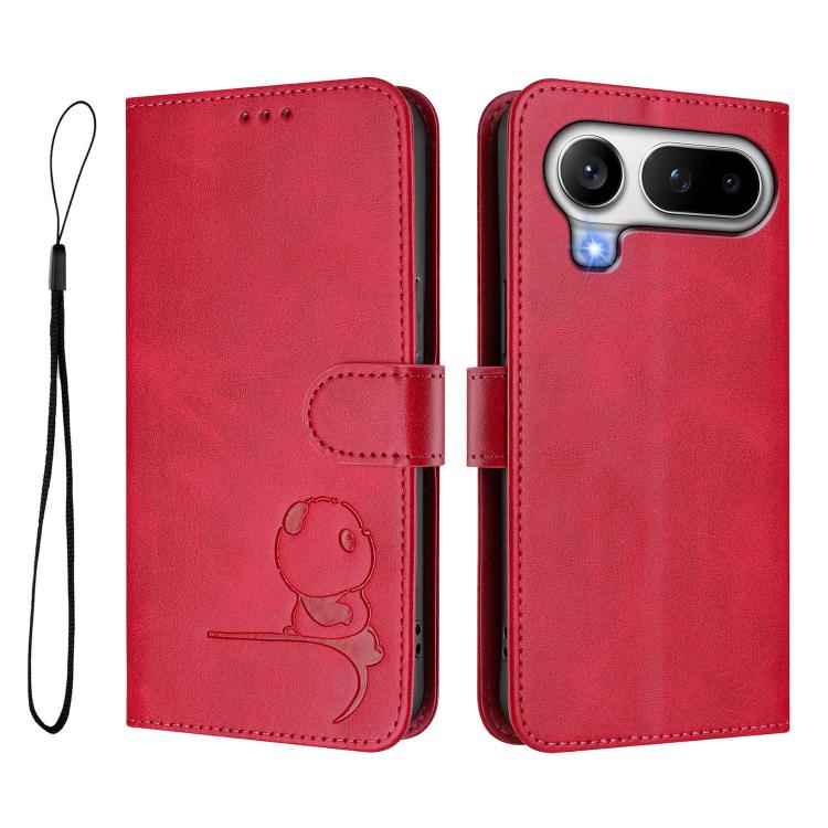 For Honor Magic8 Pro Air Litter Panda Embossing RFID Leather Phone Case with Lanyard
