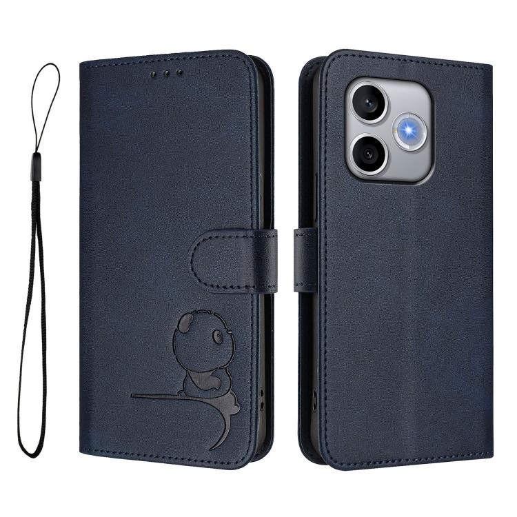 For Honor 600 Lite Global Litter Panda Embossing RFID Leather Phone Case with Lanyard