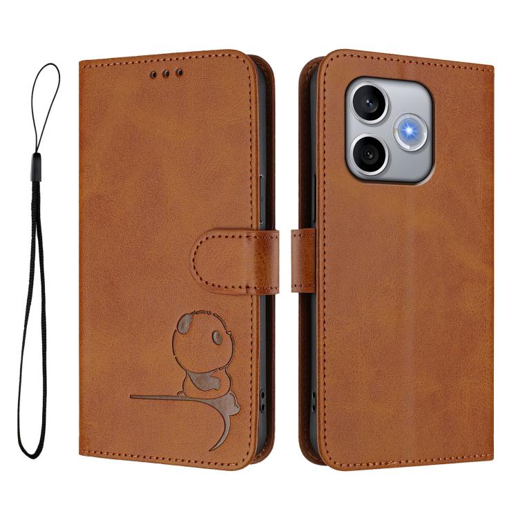 For Honor 600 Lite Global Litter Panda Embossing RFID Leather Phone Case with Lanyard