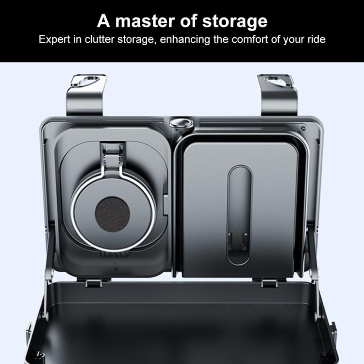 K255 Car Seat Back Storage Rack Multifunctional Tissue Box Water Cup Holder Car Rear Seat Tray Desk - Black