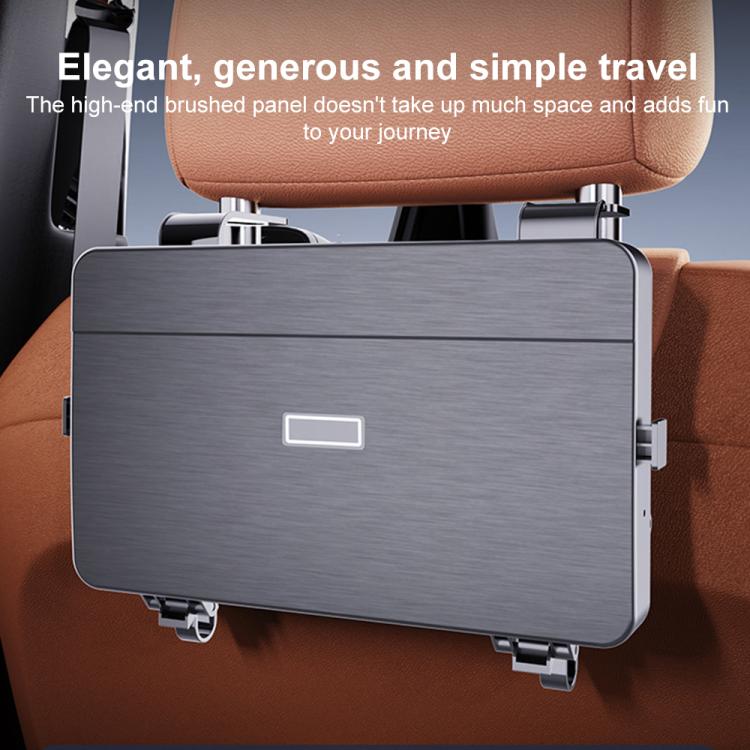 K255 Car Seat Back Storage Rack Multifunctional Tissue Box Water Cup Holder Car Rear Seat Tray Desk - Black