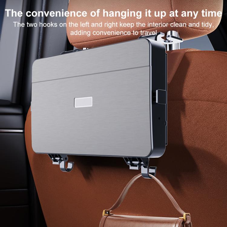 K255 Car Seat Back Storage Rack Multifunctional Tissue Box Water Cup Holder Car Rear Seat Tray Desk - Black