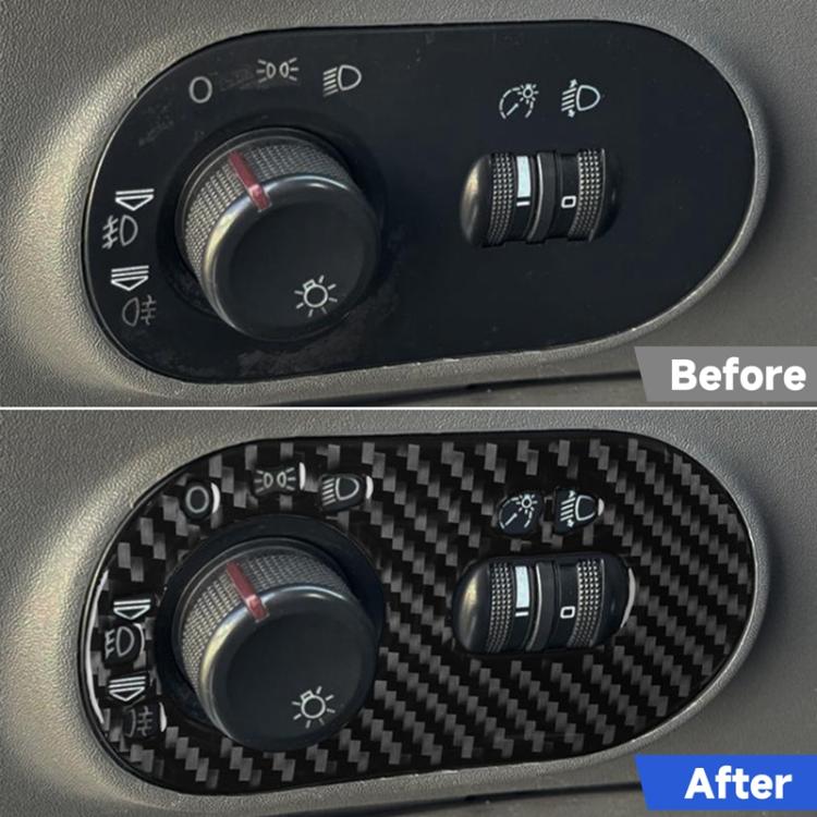 Carbon Fiber Car Headlight Switch Decorative Sticker for SEAT Ibiza 2003-2008, Left Driver