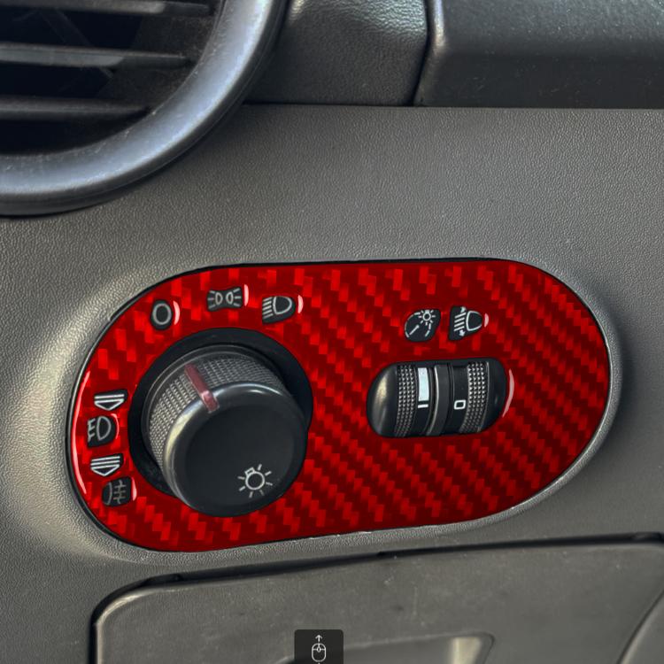 Carbon Fiber Car Headlight Switch Decorative Sticker for SEAT Ibiza 2003-2008, Left Driver
