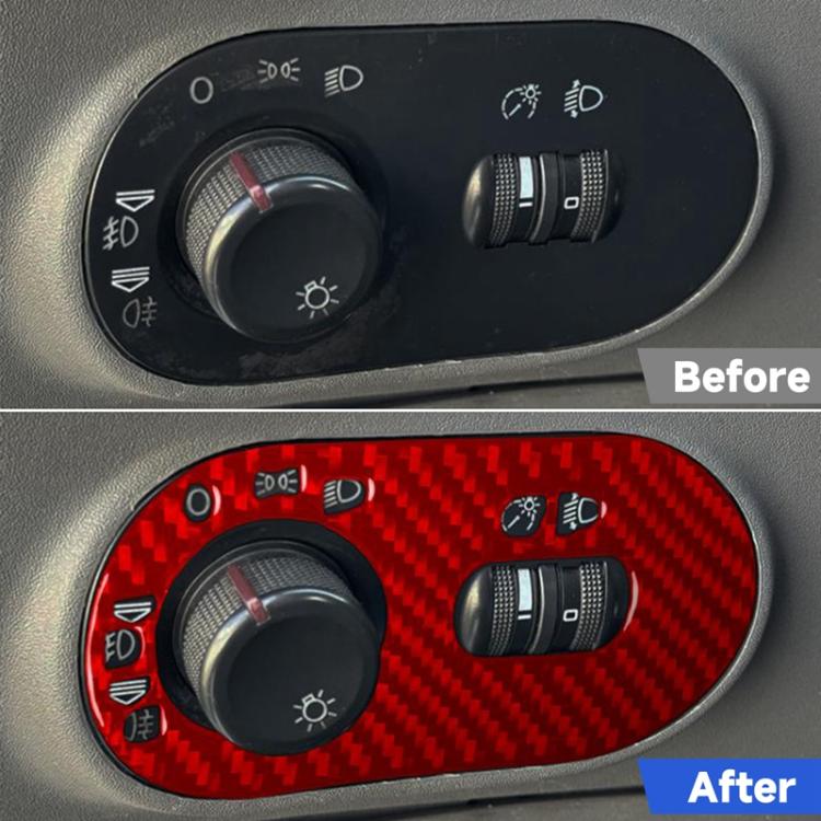 Carbon Fiber Car Headlight Switch Decorative Sticker for SEAT Ibiza 2003-2008, Left Driver