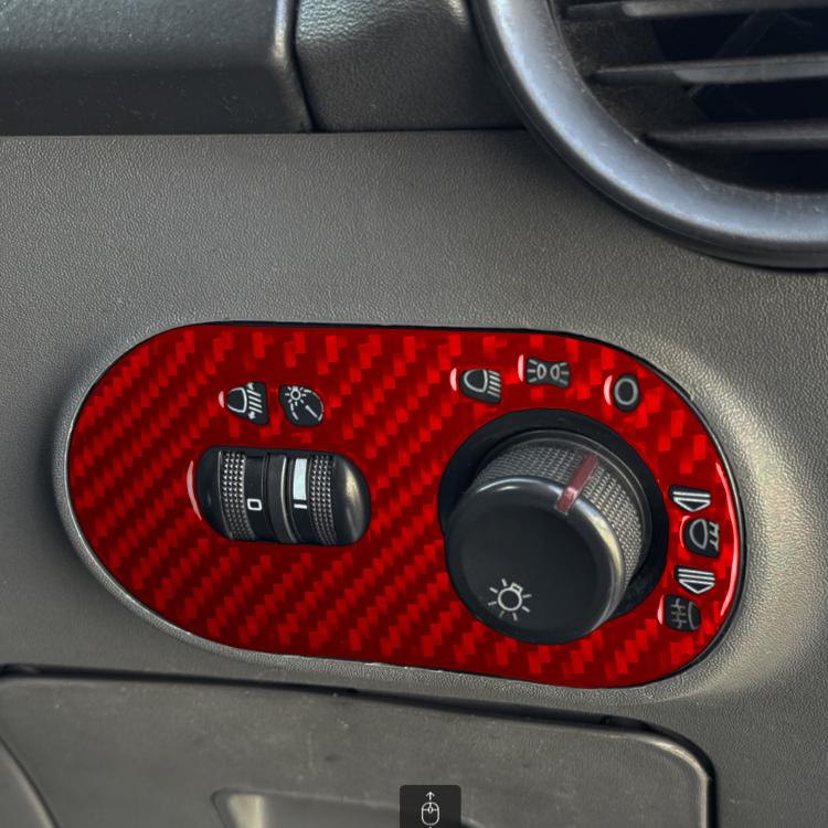Carbon Fiber Car Headlight Switch Decorative Sticker for SEAT Ibiza 2003-2008, Right Driver