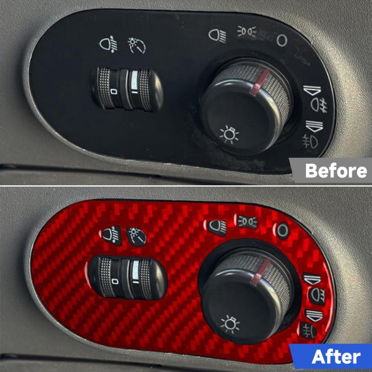 Carbon Fiber Car Headlight Switch Decorative Sticker for SEAT Ibiza 2003-2008, Right Driver
