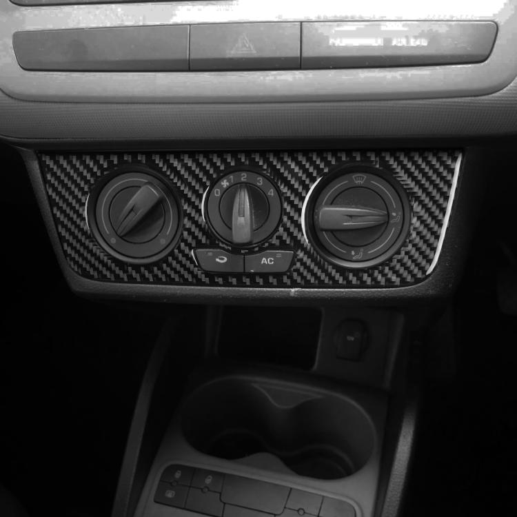 Carbon Fiber Car Air Conditioner Switch Panel A Decorative Sticker for SEAT Ibiza 2009-2014, Left and Right Driver