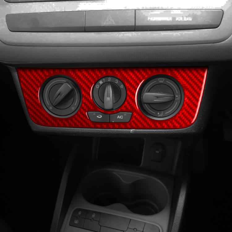 Carbon Fiber Car Air Conditioner Switch Panel A Decorative Sticker for SEAT Ibiza 2009-2014, Left and Right Driver