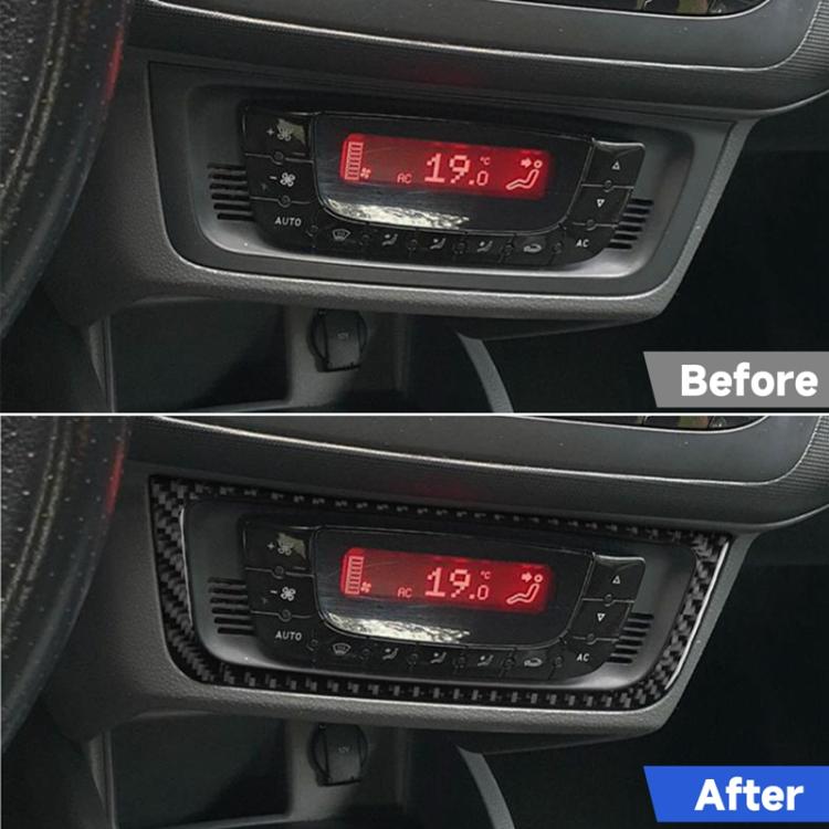 Carbon Fiber Car Air Conditioner Switch Panel B Decorative Sticker for SEAT Ibiza 2009-2014, Left and Right Driver