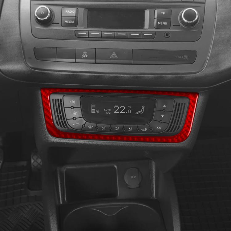 Carbon Fiber Car Air Conditioner Switch Panel B Decorative Sticker for SEAT Ibiza 2009-2014, Left and Right Driver