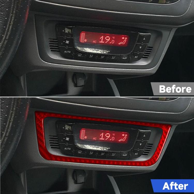 Carbon Fiber Car Air Conditioner Switch Panel B Decorative Sticker for SEAT Ibiza 2009-2014, Left and Right Driver