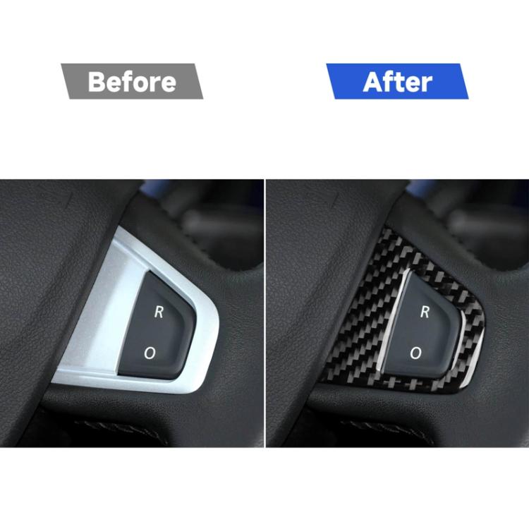 3pcs/Set Carbon Fiber Car Steering Wheel Buttons Decorative Sticker for Renault Fluence 2009-2017 / Megane 2008-2016, Left and Right Driver