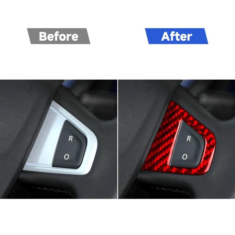 3pcs/Set Carbon Fiber Car Steering Wheel Buttons Decorative Sticker for Renault Fluence 2009-2017 / Megane 2008-2016, Left and Right Driver