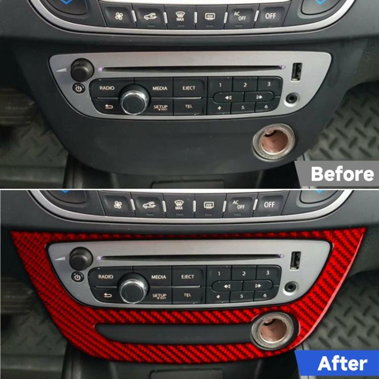 Carbon Fiber Car Air Conditioner Panel A Decorative Sticker for Renault Fluence 2009-2017 / Megane 2008-2016, Left and Right Driver